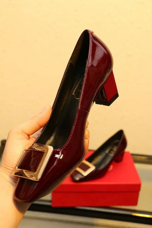 RV Shallow mouth Block heel Shoes Women--074